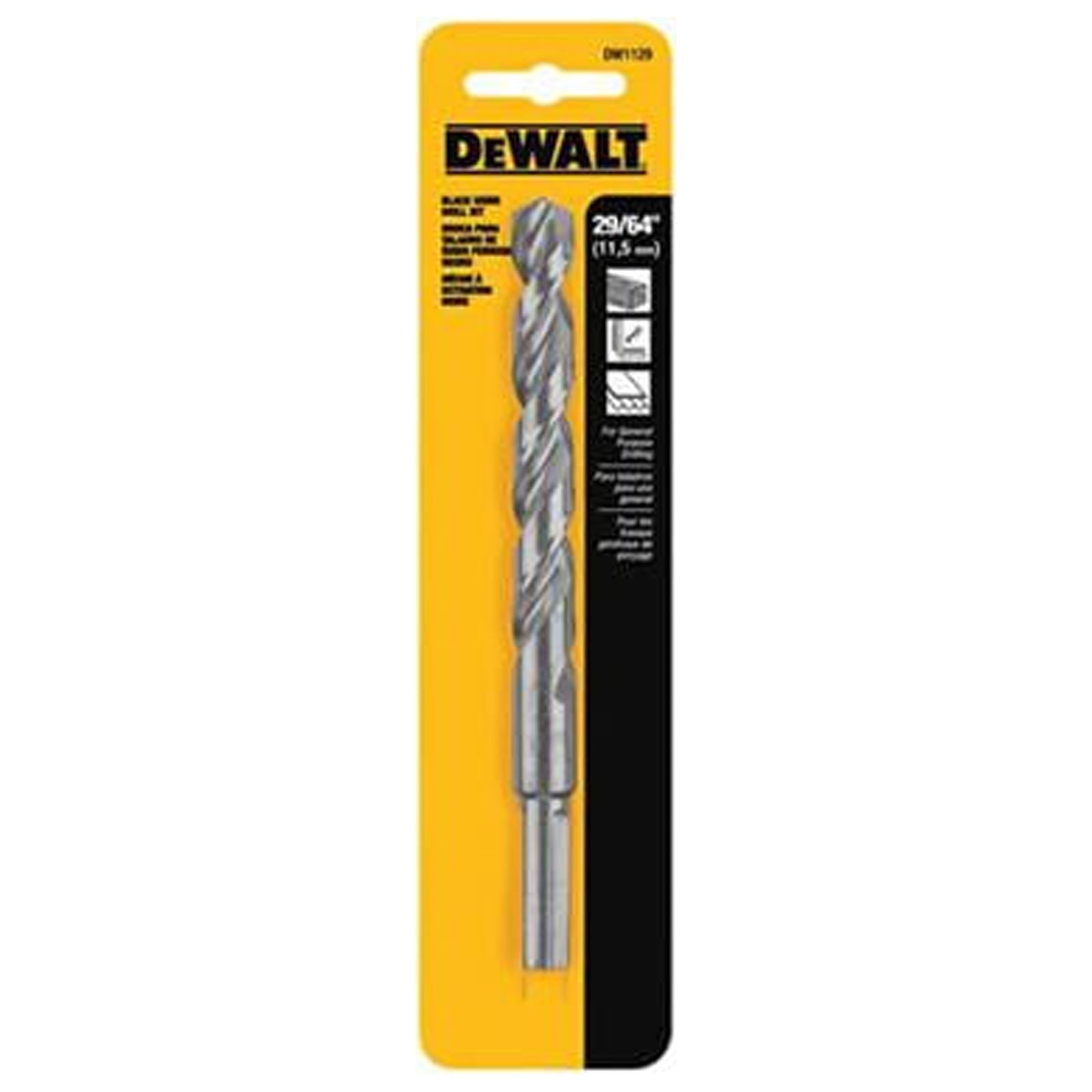 DeWalt DW1129 Black Oxide Drill Bit, 29/64 In. - Quantity 3