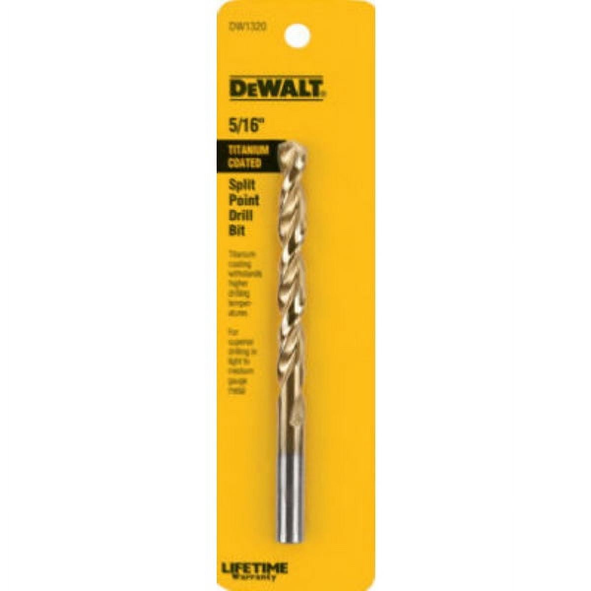 DeWalt DW1320 Titanium Split Point Drill Bit, 5/16", Each