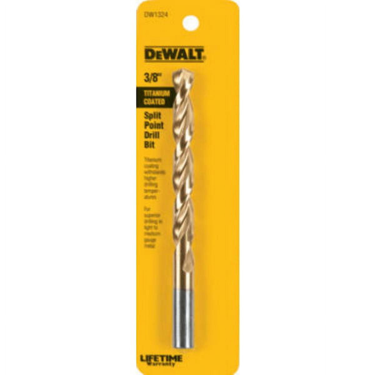 DeWalt DW1324 Titanium Split Point Drill Bit, 3/8", Each