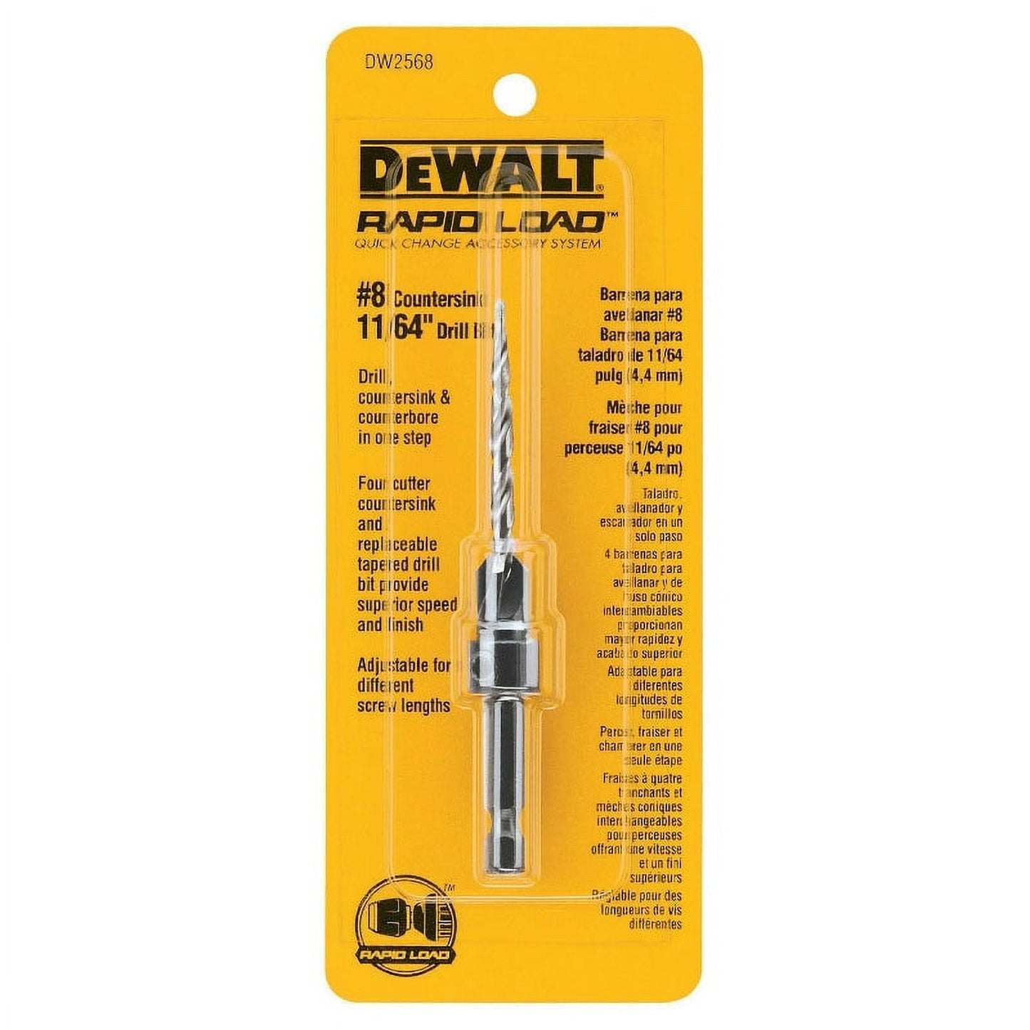 DeWalt DW2568 Countersink with Drill Bit, #8, 11/64", Each