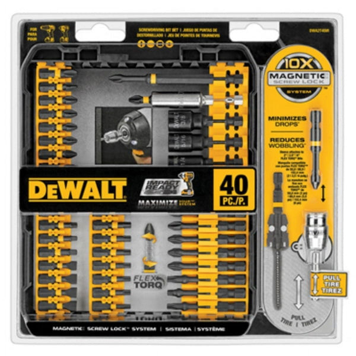 DeWalt DWA2T40IR Impact Ready Screwdriving Set, 40-Piece, Each