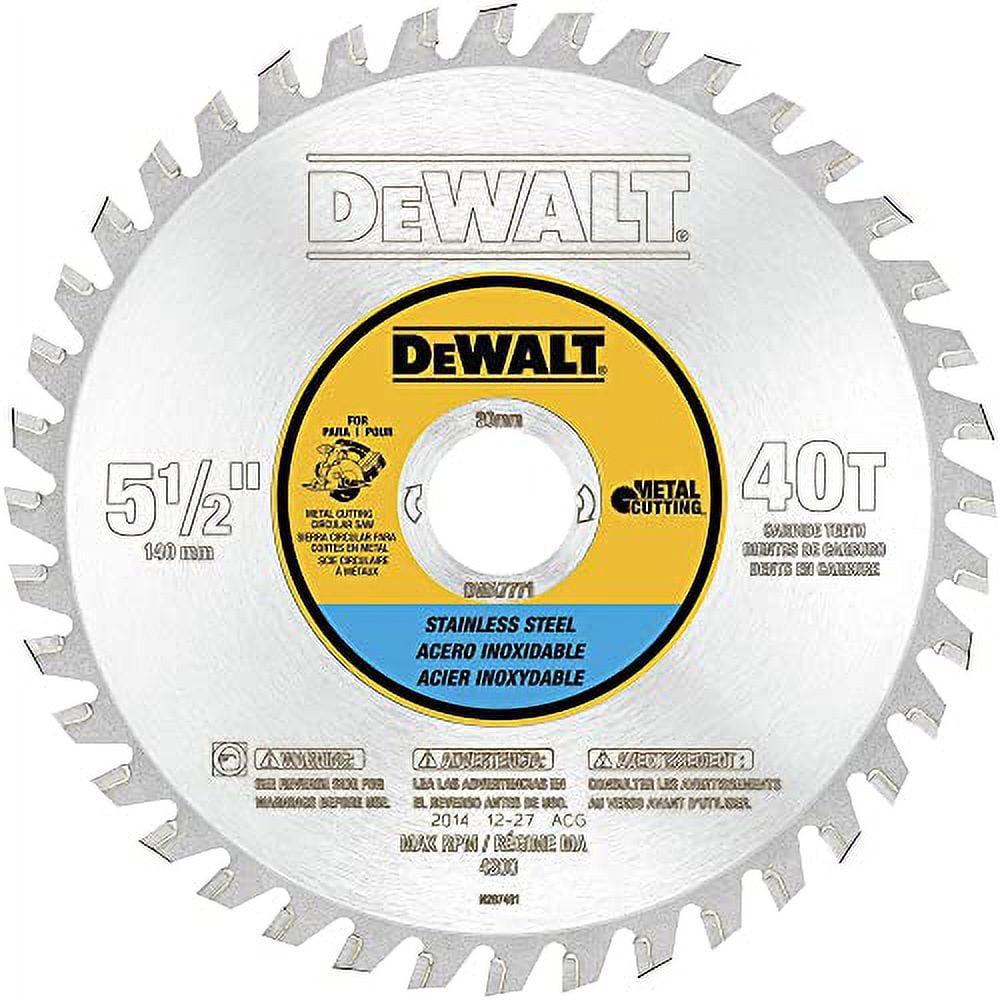 DeWalt DWA7771 Stainless Steel Metal Cutting Circular Saw Blade, 5-1/2", 30T