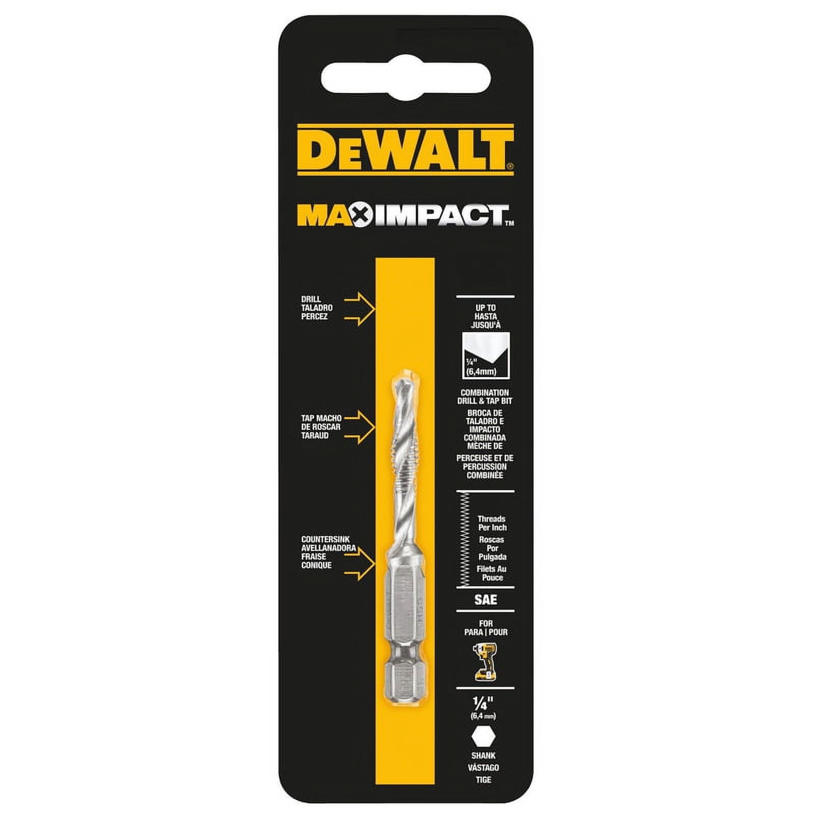 DeWalt DWADT3816 Steel Drill & Tap Bit, 3/8"