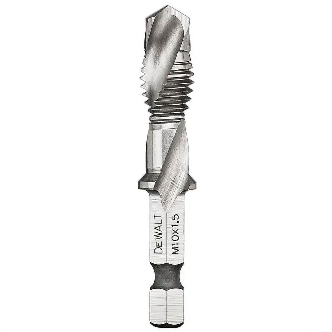 DeWalt DWADTQTR10MM15 Impact Ready Tap and Drill Bit, 10 Millimeter Diameter, 3-Flute, Spiral Flute, High Speed Steel