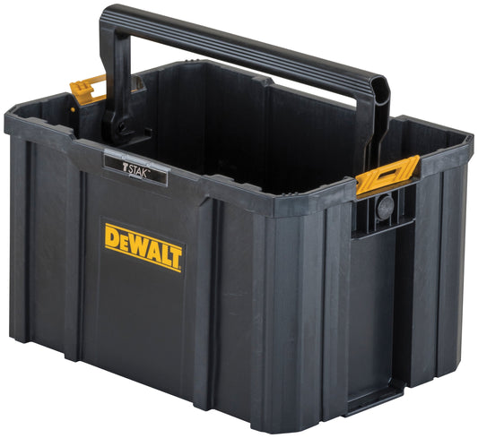 DeWalt DWST17809 Tstak Series Open Tote, 12-1/2 in W, 17-1/4 in D, 10-3/4 in H, Plastic, Black/Yellow,Each