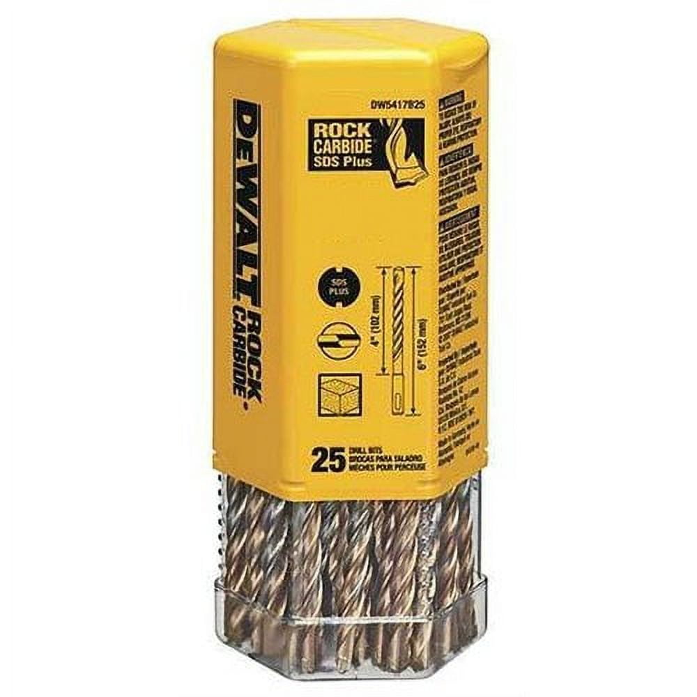 DeWalt Rock Carbide SDS+ Bits, 4 1/2 in, 3/16 in Dia. - 25 BX (115-DW5403B25)