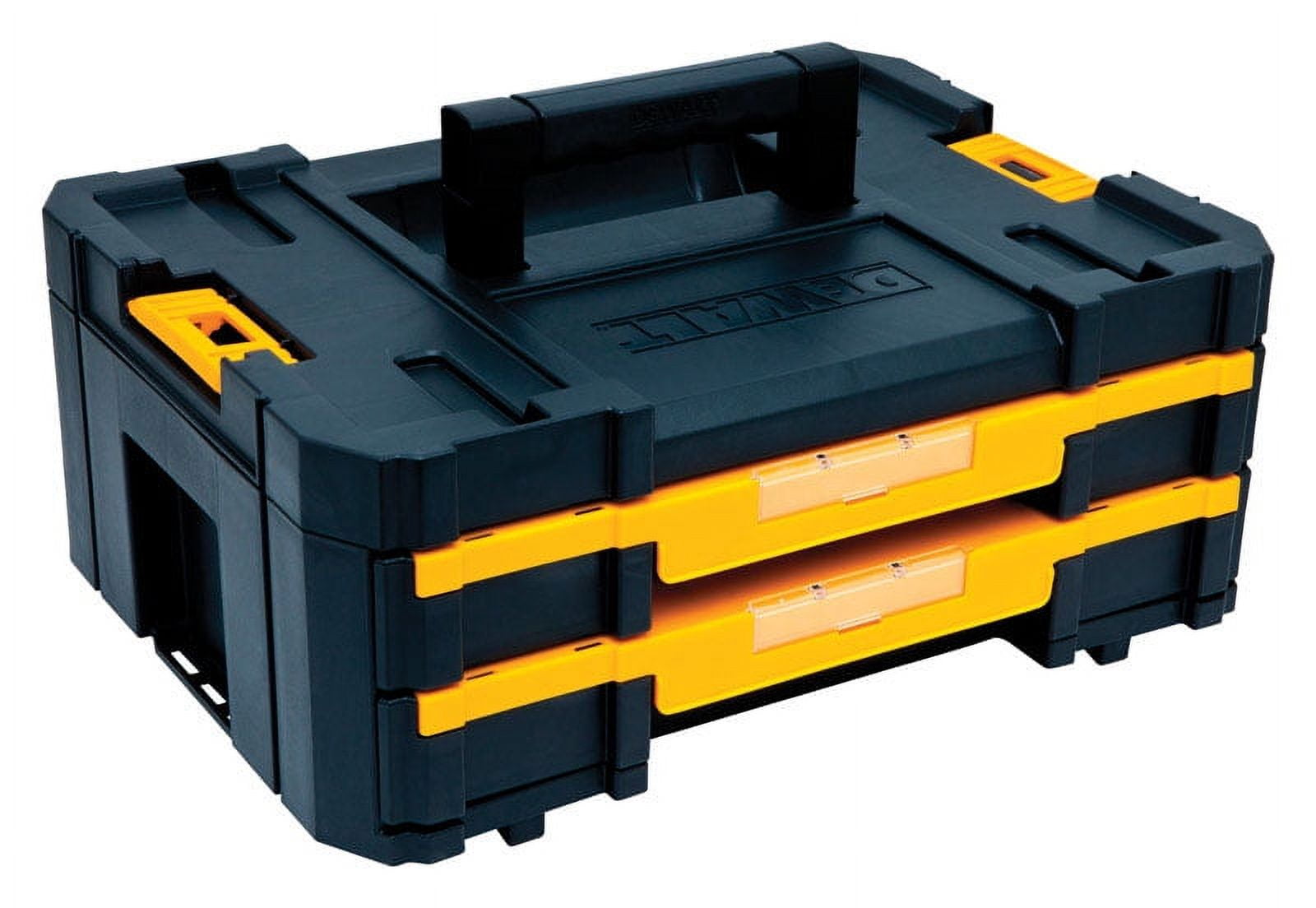 DeWalt TSTAK 17 in. Plastic Double Shallow Drawers Tool Box 12 in. W x 7 in. H Black