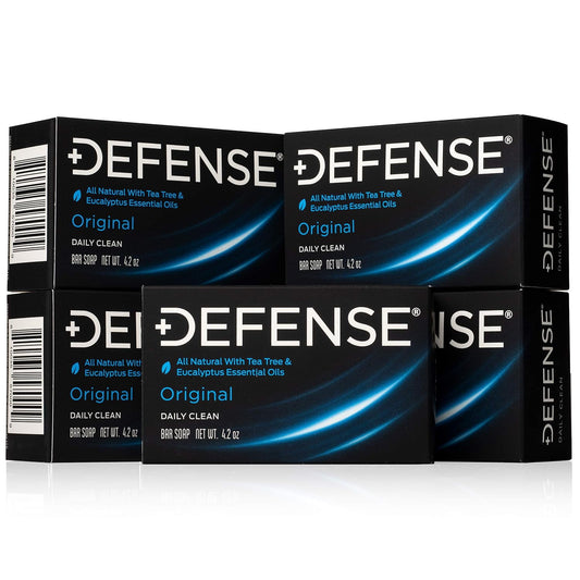 Defense Soap 5pk All Natural Tea Tree Bar Soap for Men | Made by Wrestlers with Tea Tree Oil & Eucalyptus Oil to Promote Healthy Skin