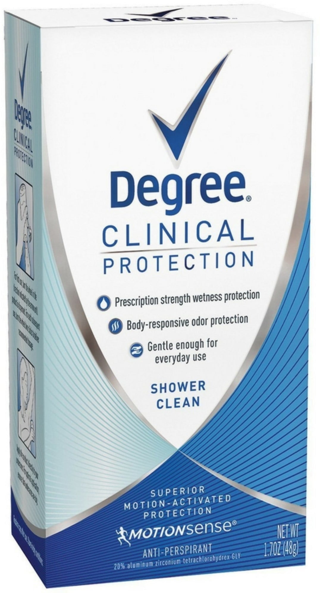 Degree Women Clinical Protection Anti-Perspirant Deodorant Shower Clean 1.70 oz (Pack of 3)