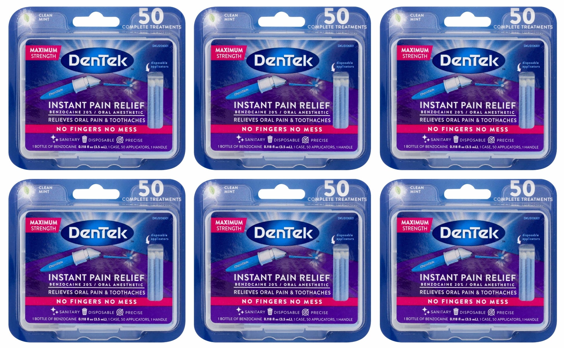 DenTek Adult Instant Pain Relief Kit, 50 ea (Pack of 6)