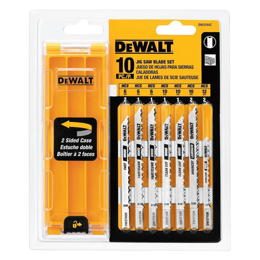 Dewalt-DW3744C 10-Piece Assorted U-Shank Jig Saw Blade Set with Case