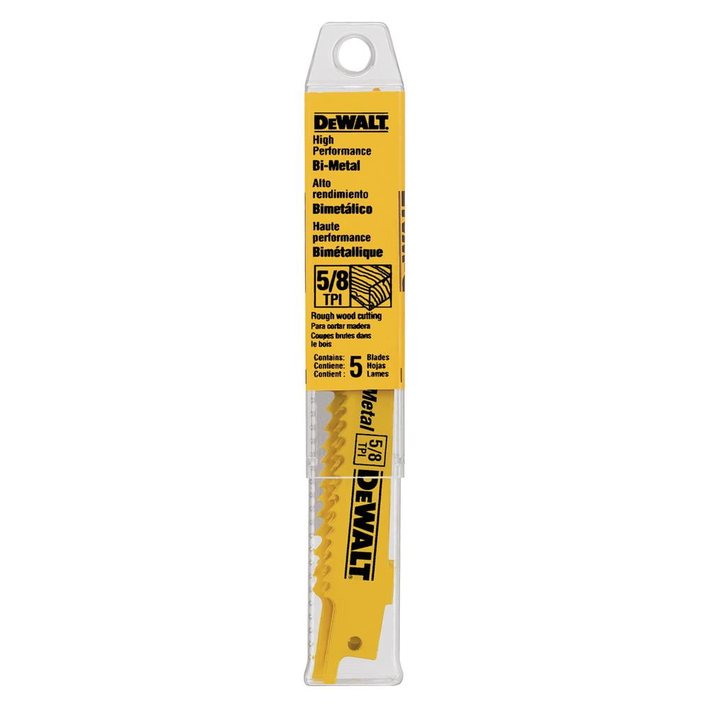 Dewalt DW4849 Bi-Metal Taper Reciprocating Saw Blade, 12in L x 3/4in W, 5/8 TPI