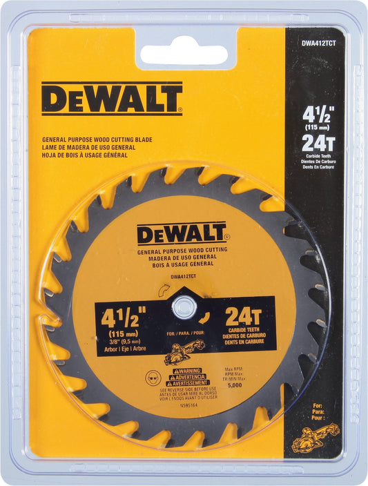 Dewalt DWA412TCT Cutting Circular Saw Blade 4-1/2 in. 24 Tooth