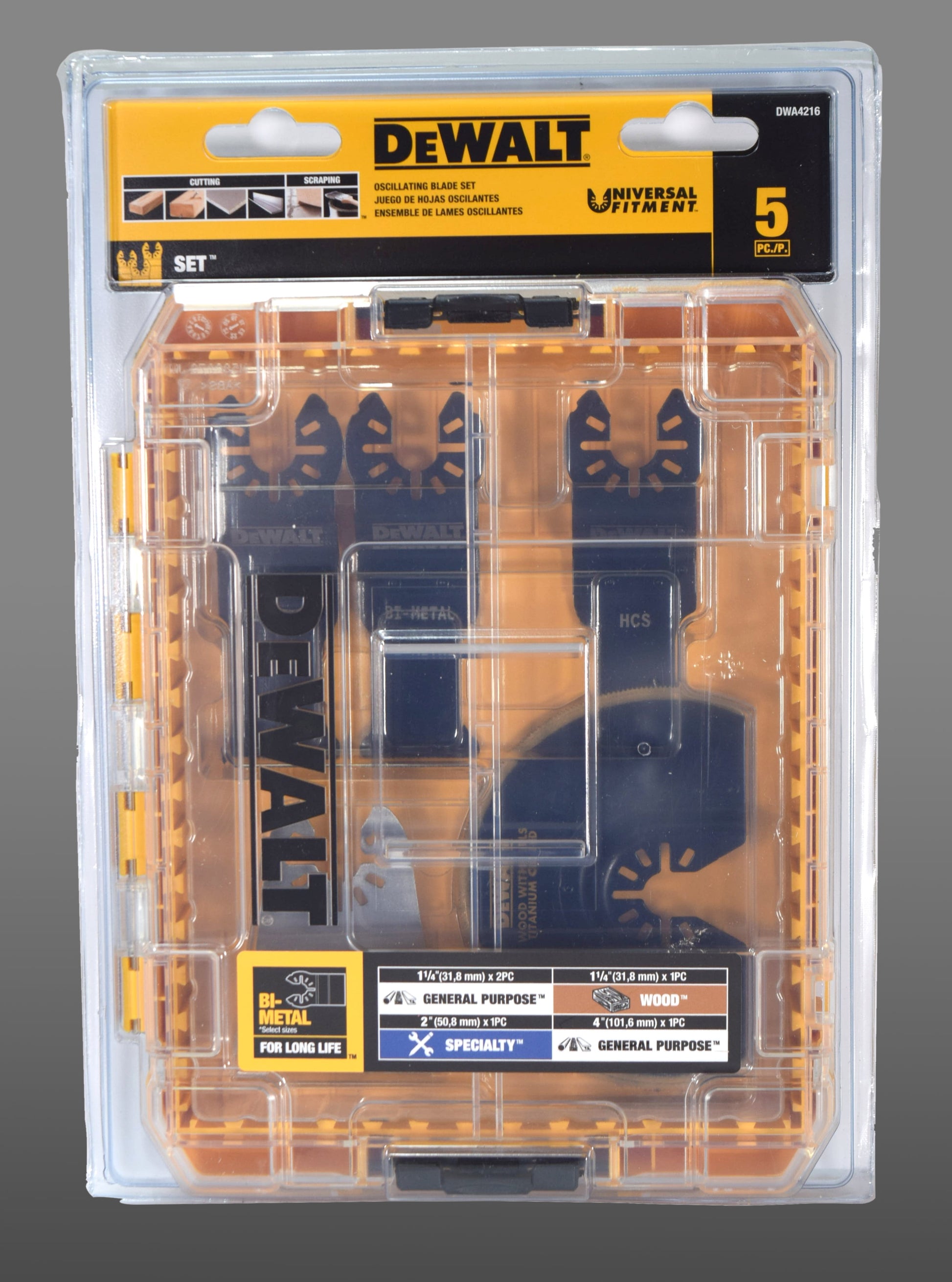 Dewalt DWA4216 5-Piece Oscillating Blade Set