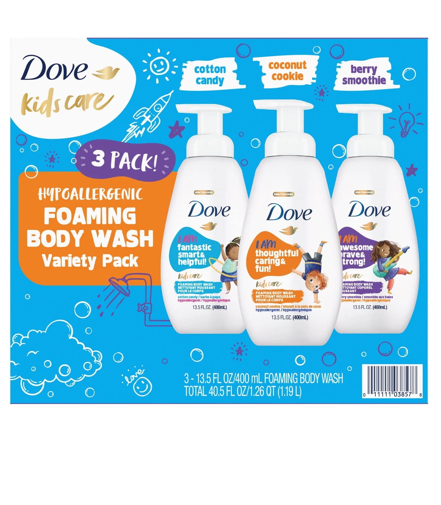 Dove Kids Care Foaming Body Wash, Variety Pack (13.5 fl. oz, 3 pk.)