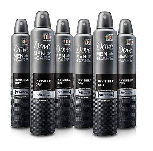 Dove Men Care Invisible Dry Anti-Perspirant Deodorant Body Spray 150ml Pack of 6