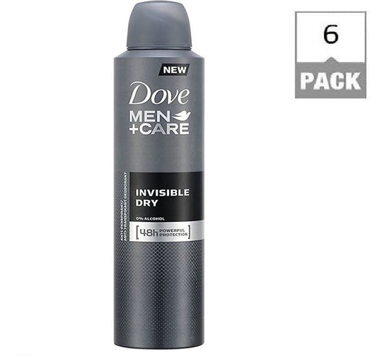 Dove Men + Care Invisible Dry Antiperspirant Deodorant Spray 250 Mi Pack 6