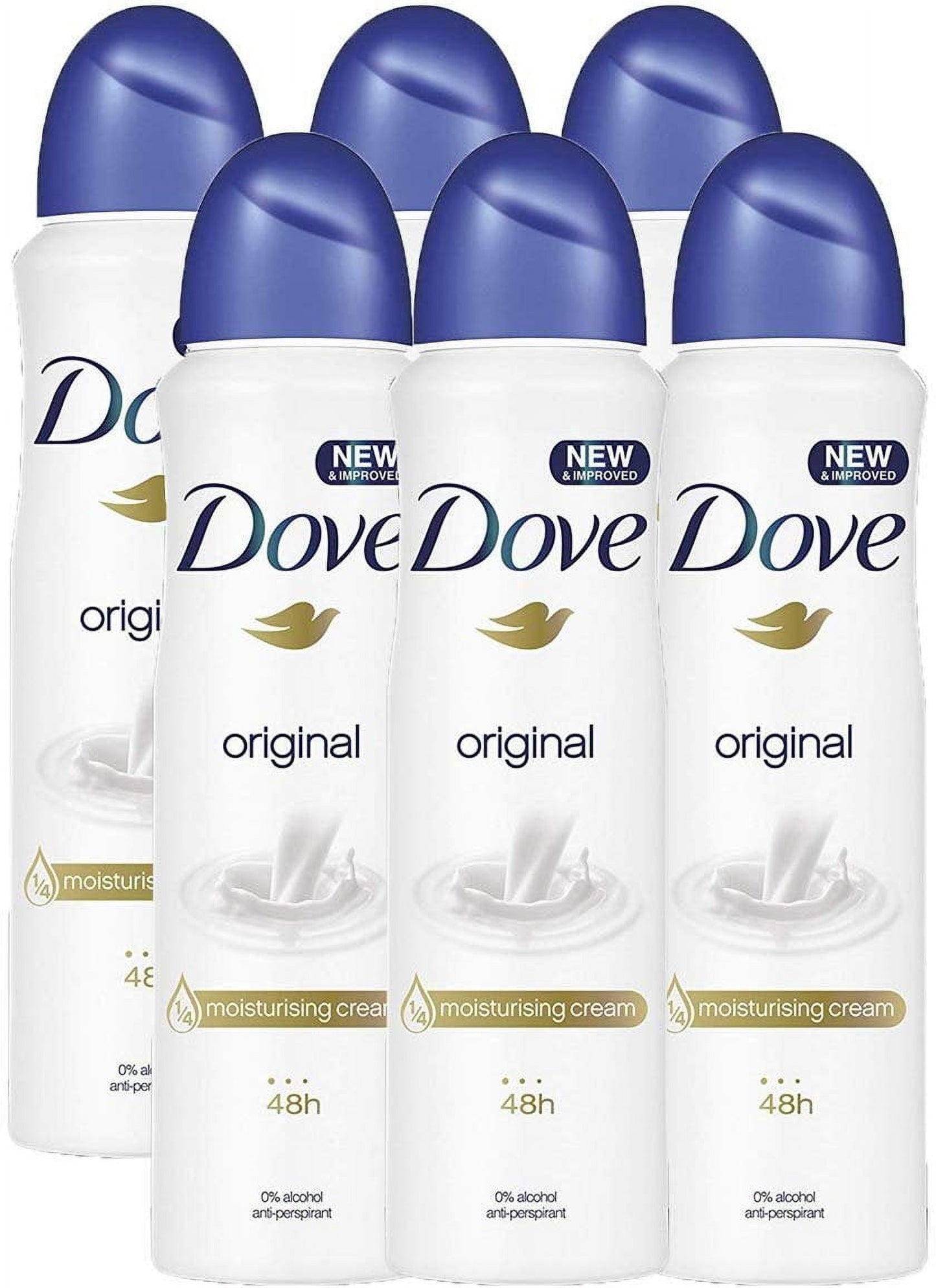 Dove  Original Aerosol Spray Deodorant & Anti-Perspirant 150ML / 5.07 Oz,6 Pack