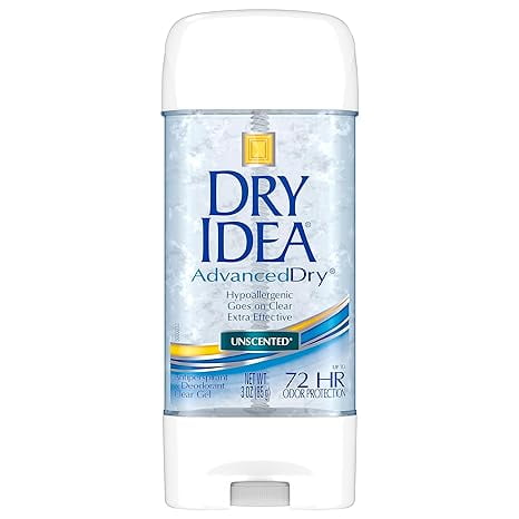 Dry Idea Advanced Dry Hypo Allergenic Clear Gel Antiperspirant And Deodorant, Unscented, 3 Oz, 6 Pack