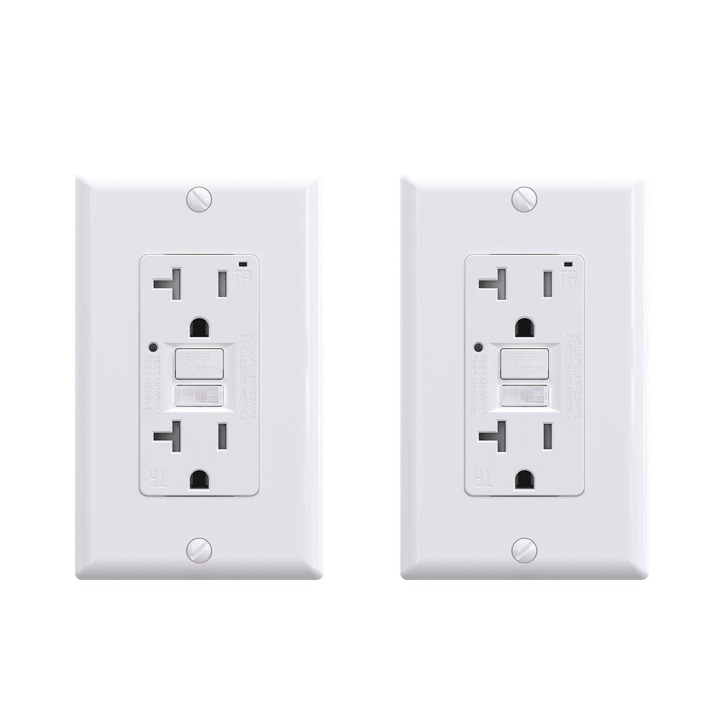 ELEGRP GFCI Outlet w/Nightlight, 20 Amp Self-Test GFI Electrical Outlet, Thinner Design, Tamper Resistant GFCI Receptacle, Ground Fault Receptacle w/Screw Wall Plate, UL Listed, White