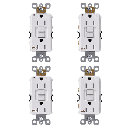 ENERGETIC 15 Amp 125-Volt Duplex Self-Test Tamper Resistant & Weather Resistant GFCI Decorator Outlet, White