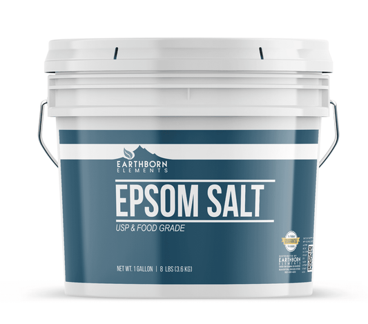 Earthborn Elements Epsom Salt 1 Gallon Bucket, 8lb, Magnesium Sulfate Soaking Solution