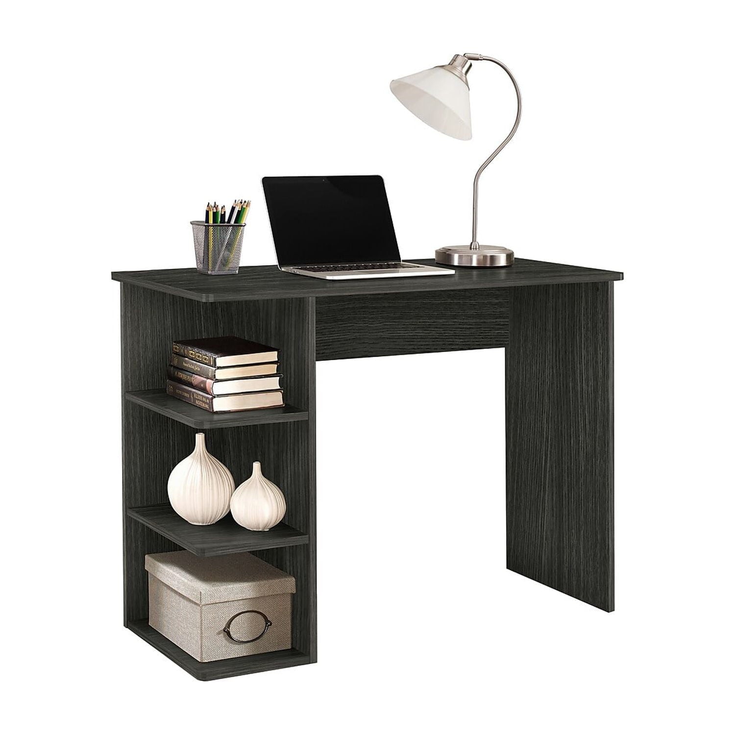 Easy 2 Go Student Desk with Bookcases Gray WE-OF-0146G