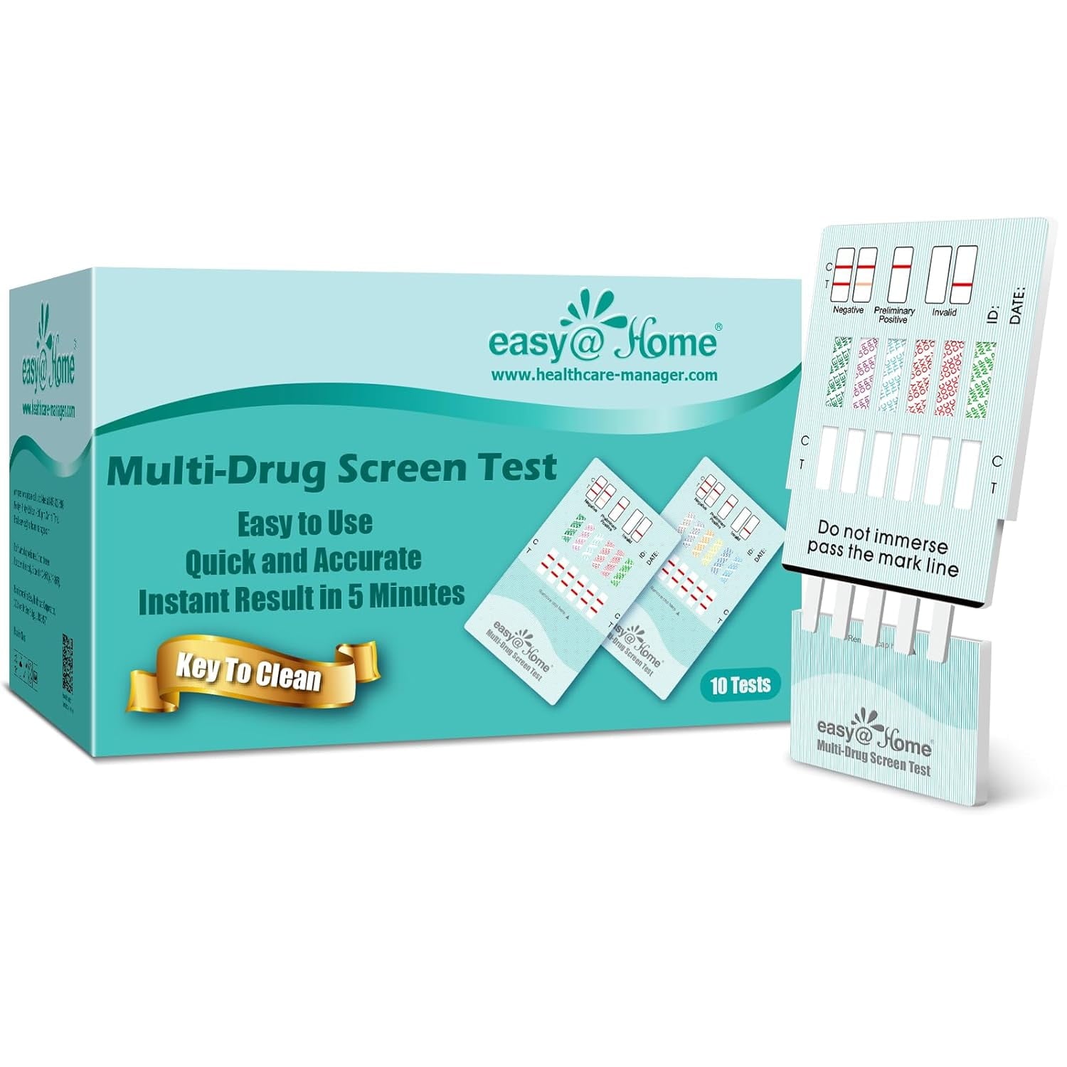 Easy@Home 12 Panel EDOAP-1124 Instant Urine Testing Multi-Drug Test, 10 count