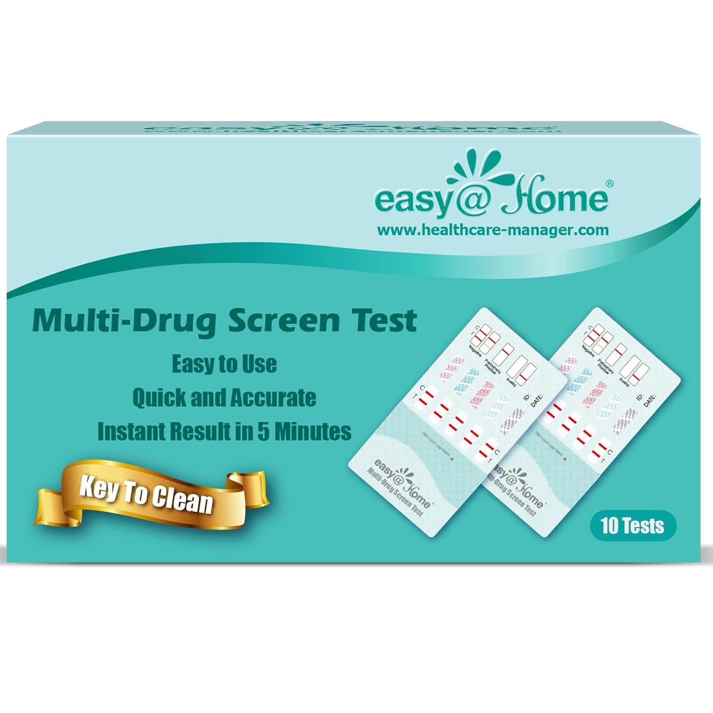 Easy@Home 5 Panel EDOAP-654 Multi-Drug Screen Test, 10 count