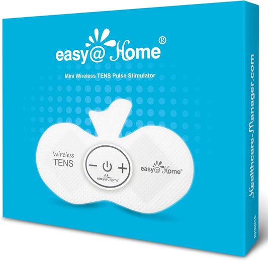 Easy@Home Compact Wireless Auto-Shutoff TENS Unit - Electrode EMS Muscle Stimulator Pain Relief Therapy, EHE015