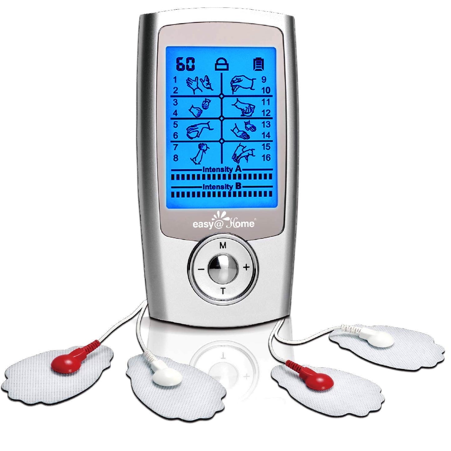 Easy@Home Rechargeable TENS Unit Muscle Stimulator, Electric Pain relief Pulse Massager with 16 EMS or TENS Massage Modes and 20 Intensity Levels - EHE029N