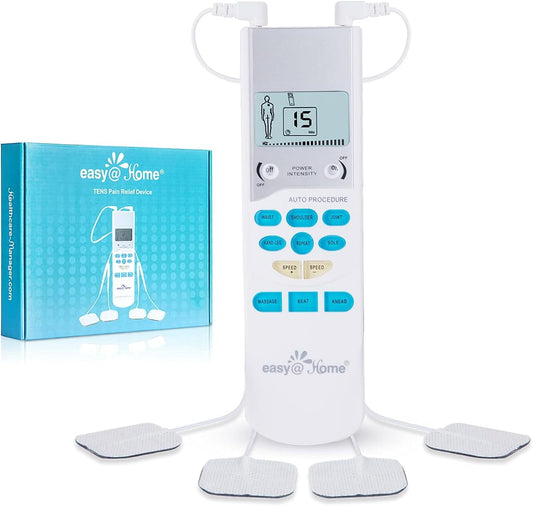 Easy@Home TENS Handheld Adjustable Speed Electronic Pulse Massager Unit - EHE009 (Muscle Pain Relief Stimulator)