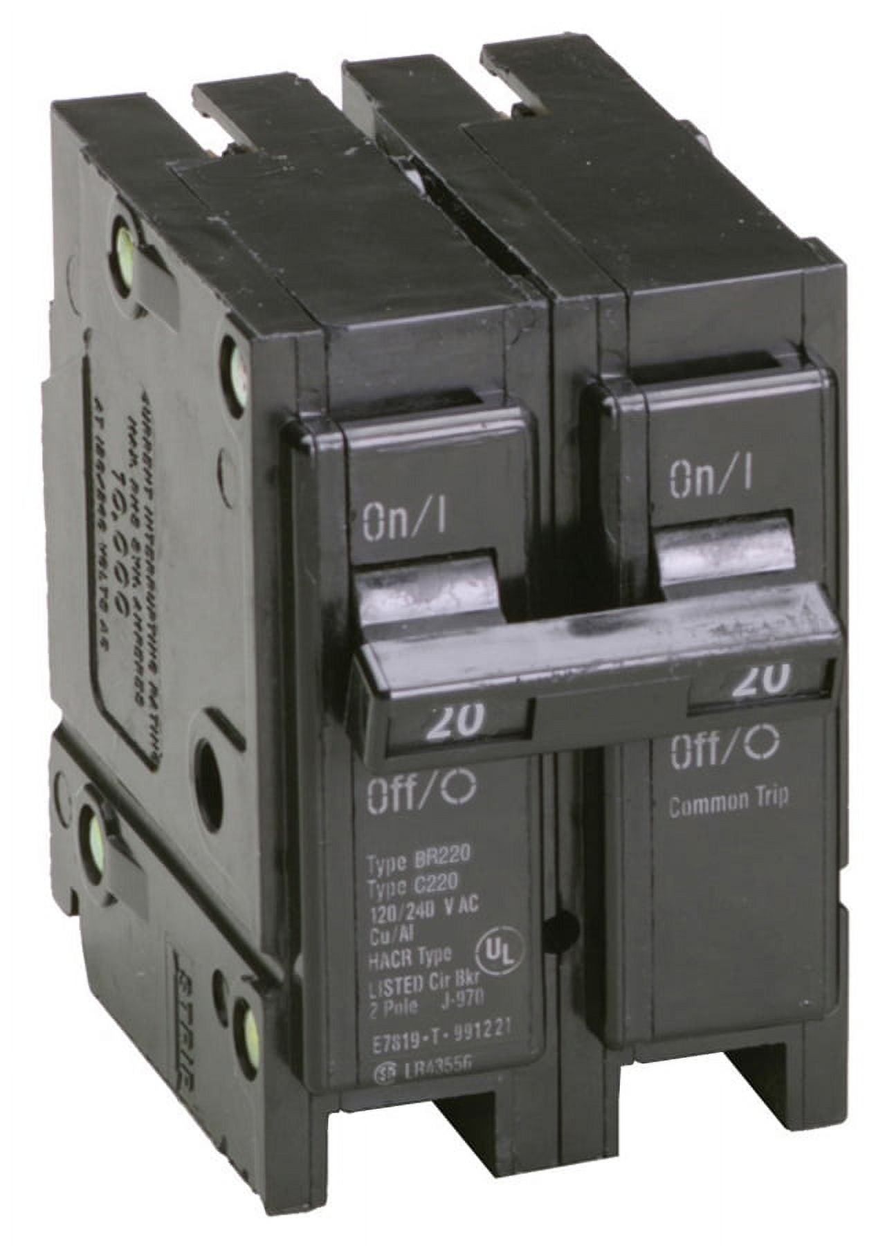 Eaton BR220 20 Amp Double Pole Circuit Breaker