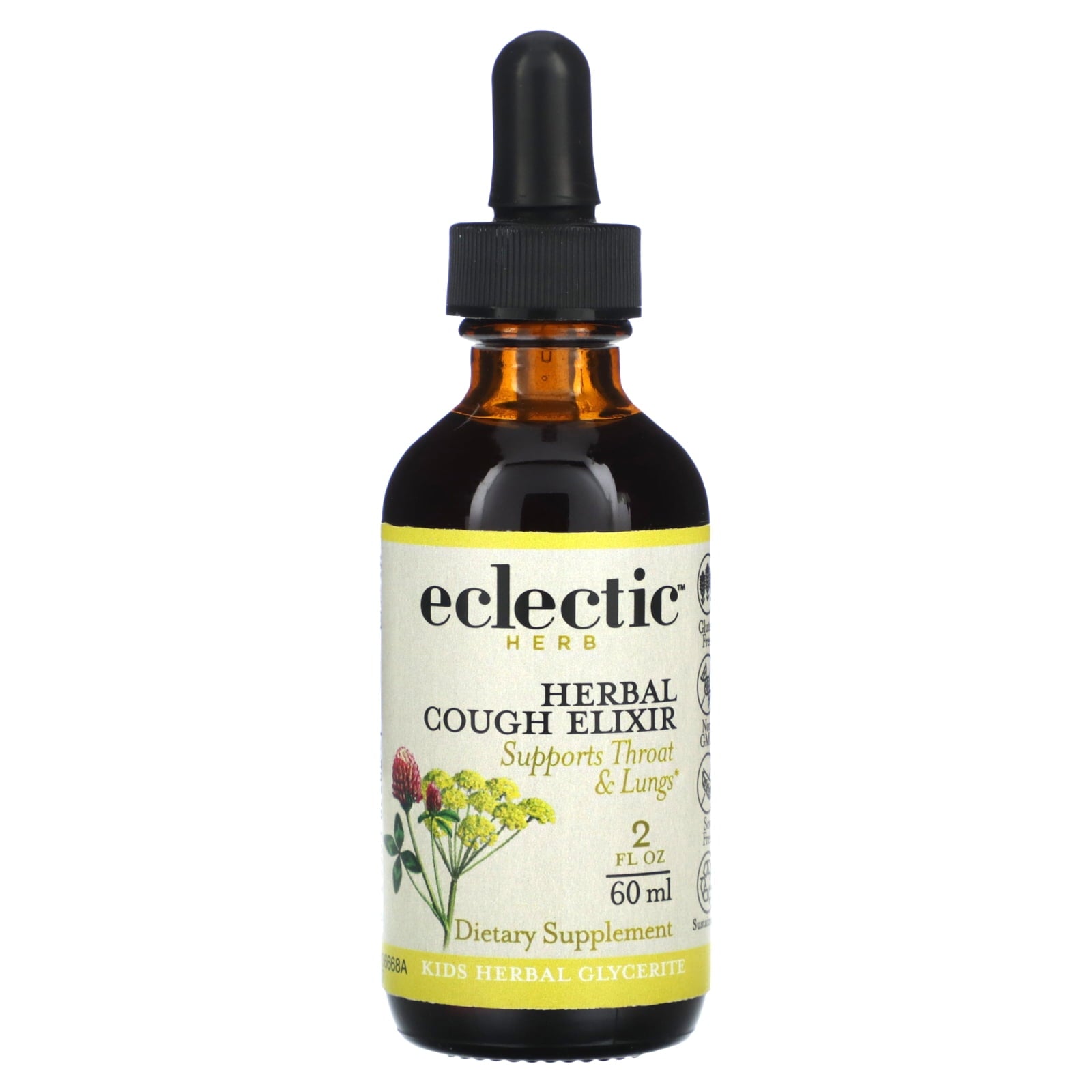 Eclectic Herb Kids Herbal Glycerite, Herbal Cough Elixir, 2 fl oz (60 ml)