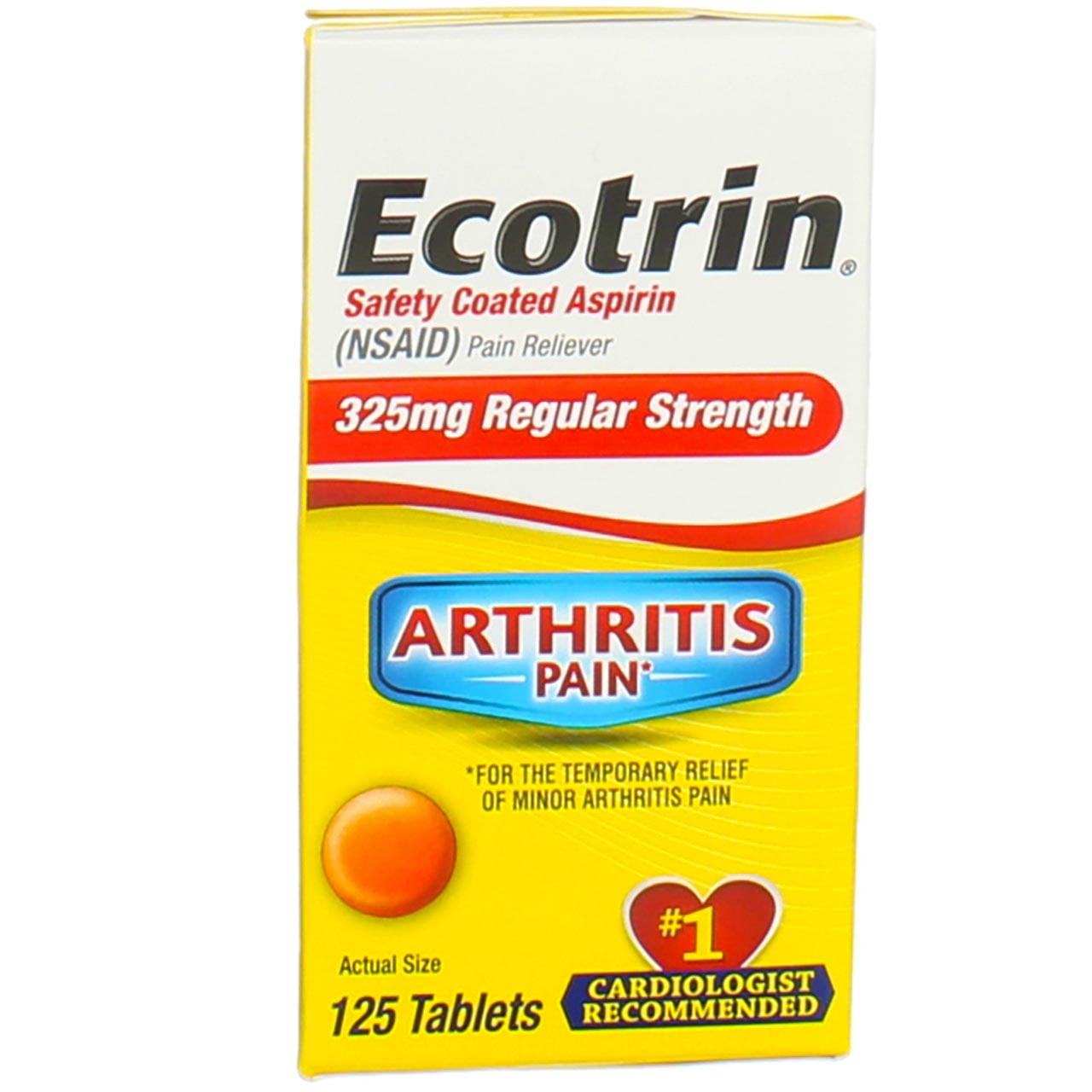 Ecotrin 325 mg Regular Strength Tablets 125 ea (Pack of 3)