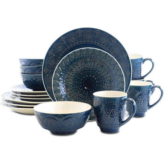 Elama Perta 16 Piece Stoneware Dinnerware Set