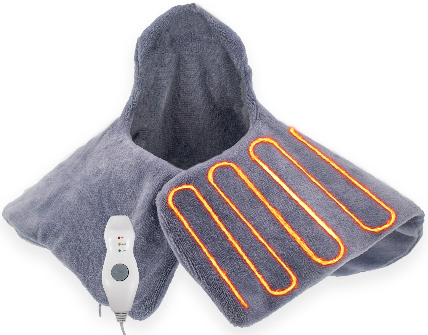 Electric Neck and Shoulder Heating Pad Wrap - Dry Or Moist Heat Therapy - Auto Shut Off for Safe Effective Therapeutic Pain Relief Tense Muscles and Stress