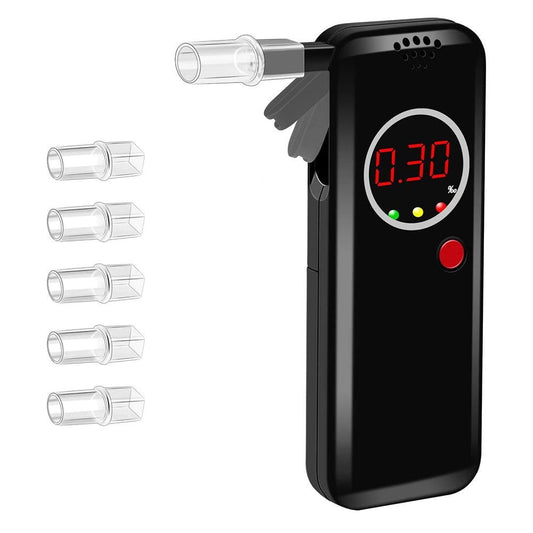 Electronic Breathalyzer, Portable Electronic Breathalyzer with LCD Display Screen, High Sensitivity Breathalyzer with 12 Mouthpieces