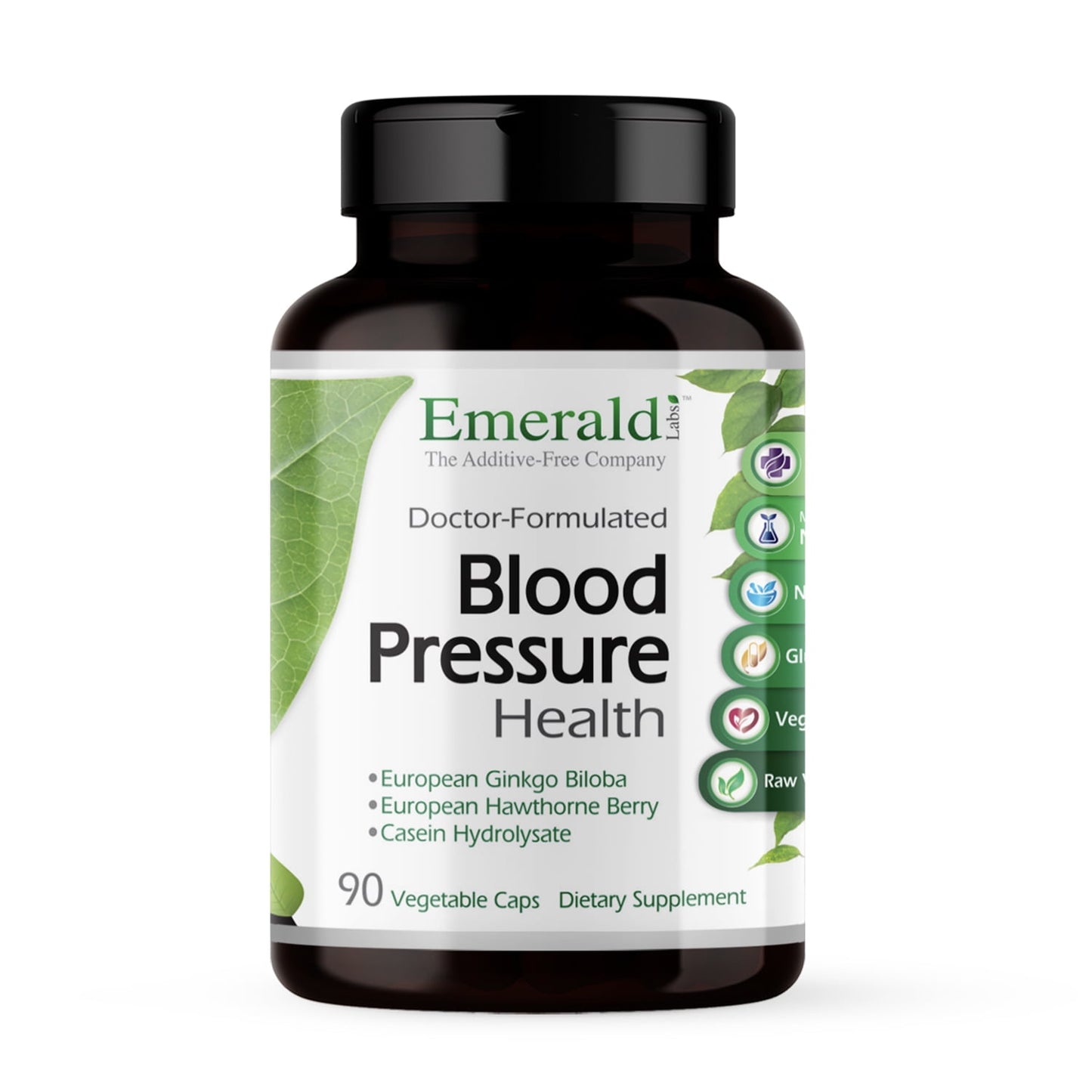 Emerald Labs Blood Pressure Health with Ginkgo Biloba and Hawthorne Berry to Support Healthy Circulation and GI Health, Help Support Anti-Inflammation and Decrease Stress - 90 Vegetable Capsules