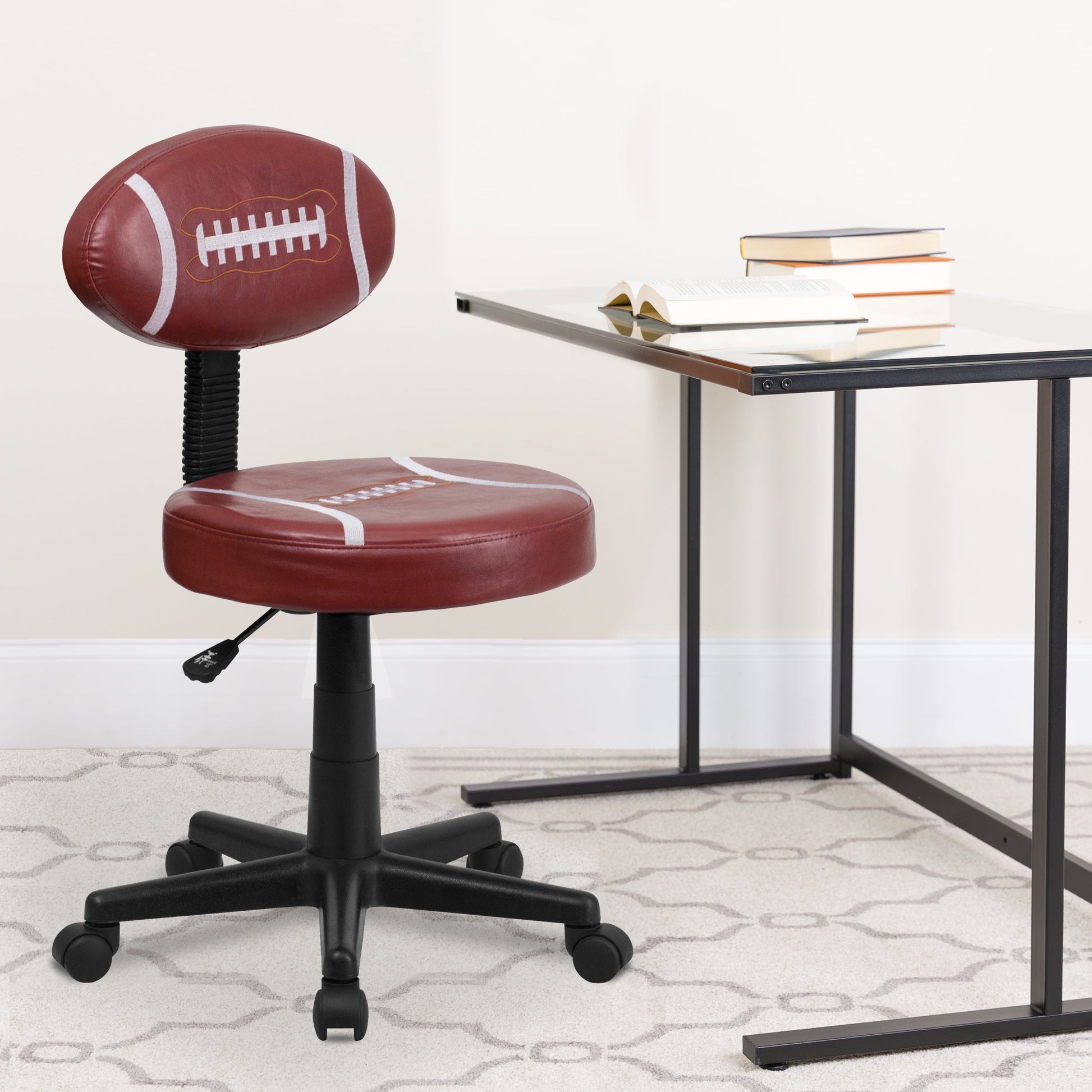 Emma + Oliver Football Swivel Task Office Chair