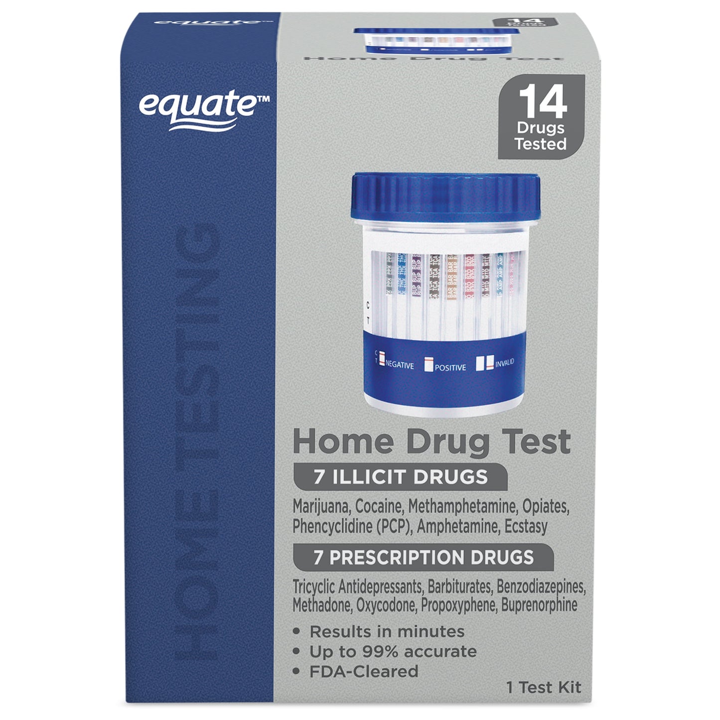 Equate 14 Panel At-Home Drug Test for 7 Illicit and 7 Prescription Drugs, 1 Urine Test