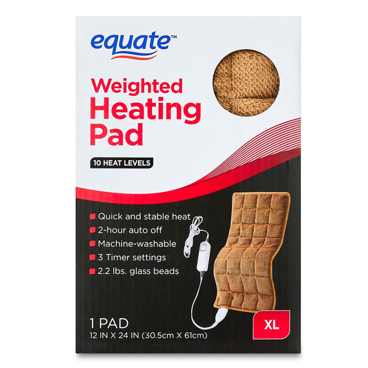 Equate PrimaLushTM Weighted Heating Pad with 10-Setting Controller,  12” x 24”