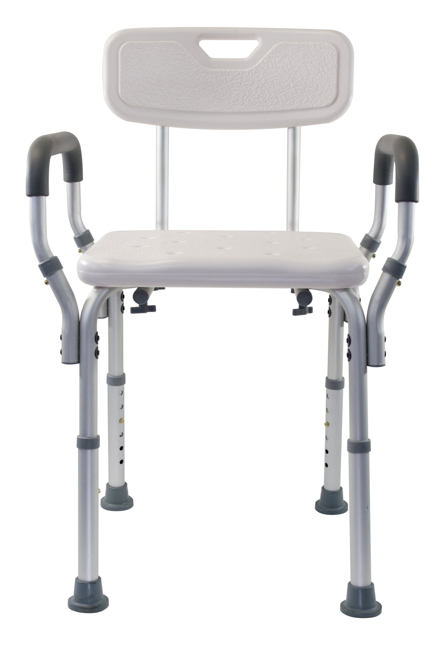 Essential Medical Supply Height Adjustable Molded Shower Chair with Textured Bath Seat, Padded Arms & Back and 300lb Weight Capacity