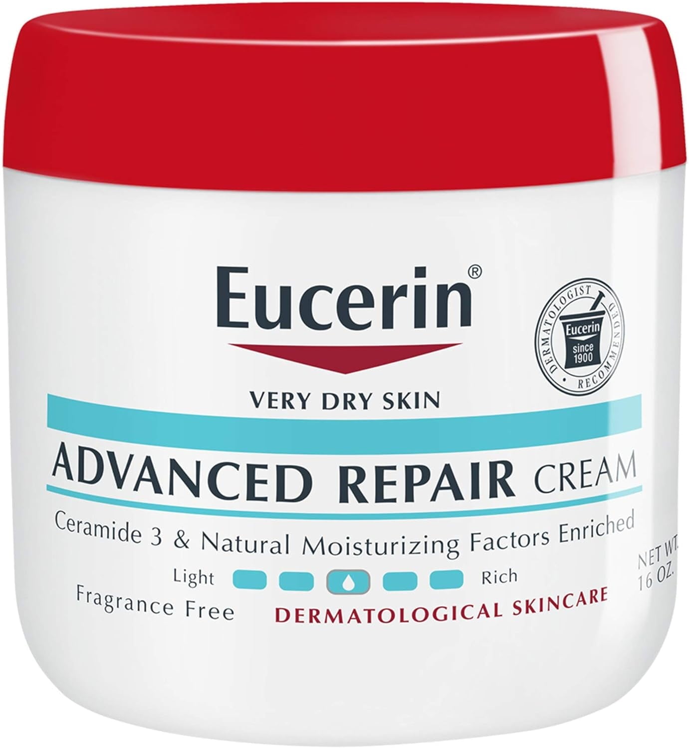 Eucerin Advanced Repair Cream - Fragrance Free, Full Body Lotion for Very Dry Skin - 16 oz. Jar