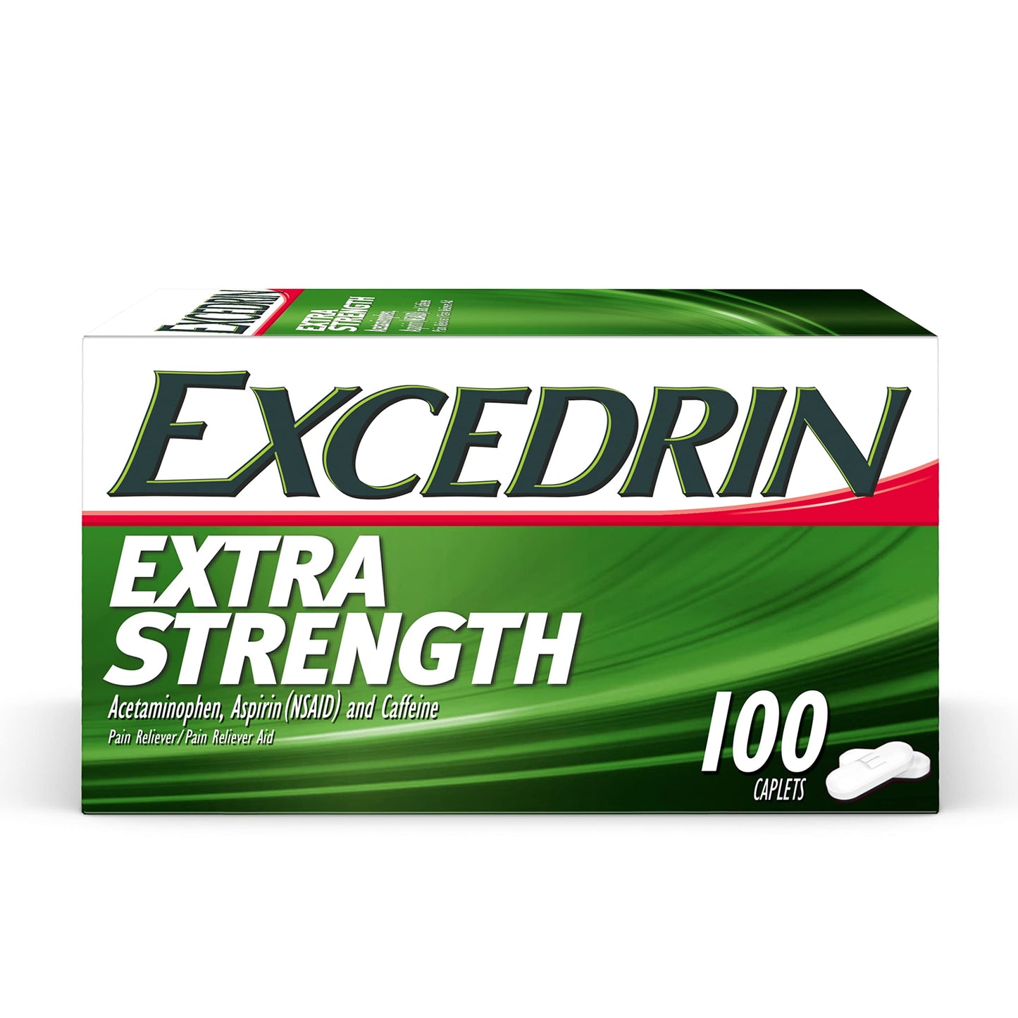 Excedrin Extra Strength Pain Relief Caplets â€“ Headache Relief â€“ 100 Count