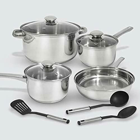 Excel Steel 10 Piece Stainless Steel Cookware Set with Tools