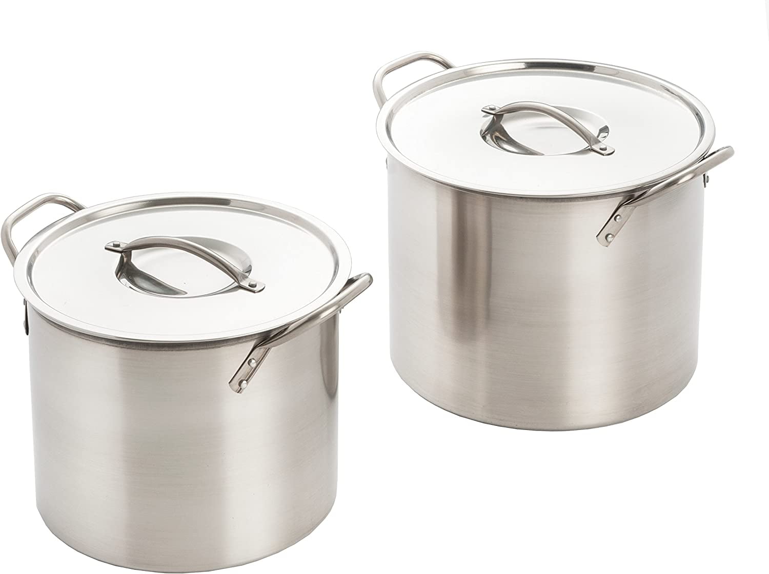 ExcelSteel 4 Piece Stock Pot Set 8QT & 12QT