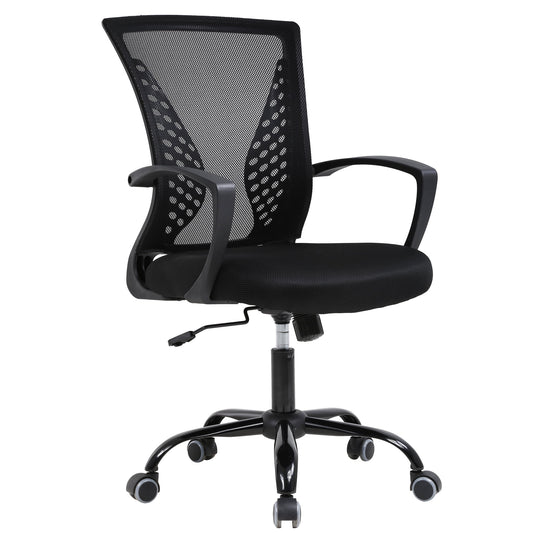 FDW Ergonomic Office Chair, Swivel Rolling, Lumbar Support for Men, Women(Black)