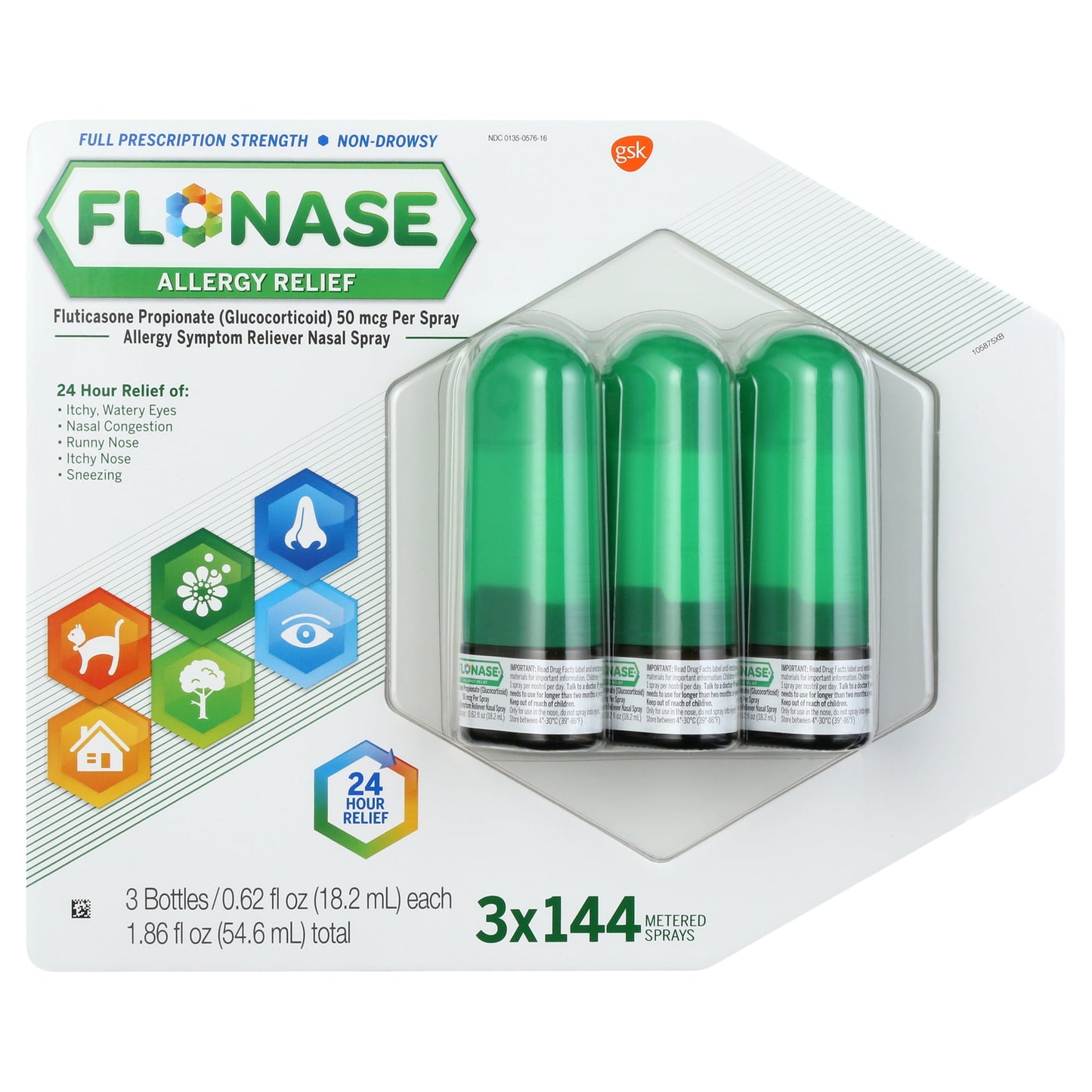 Flonase Allergy Relief, 3 Bottles