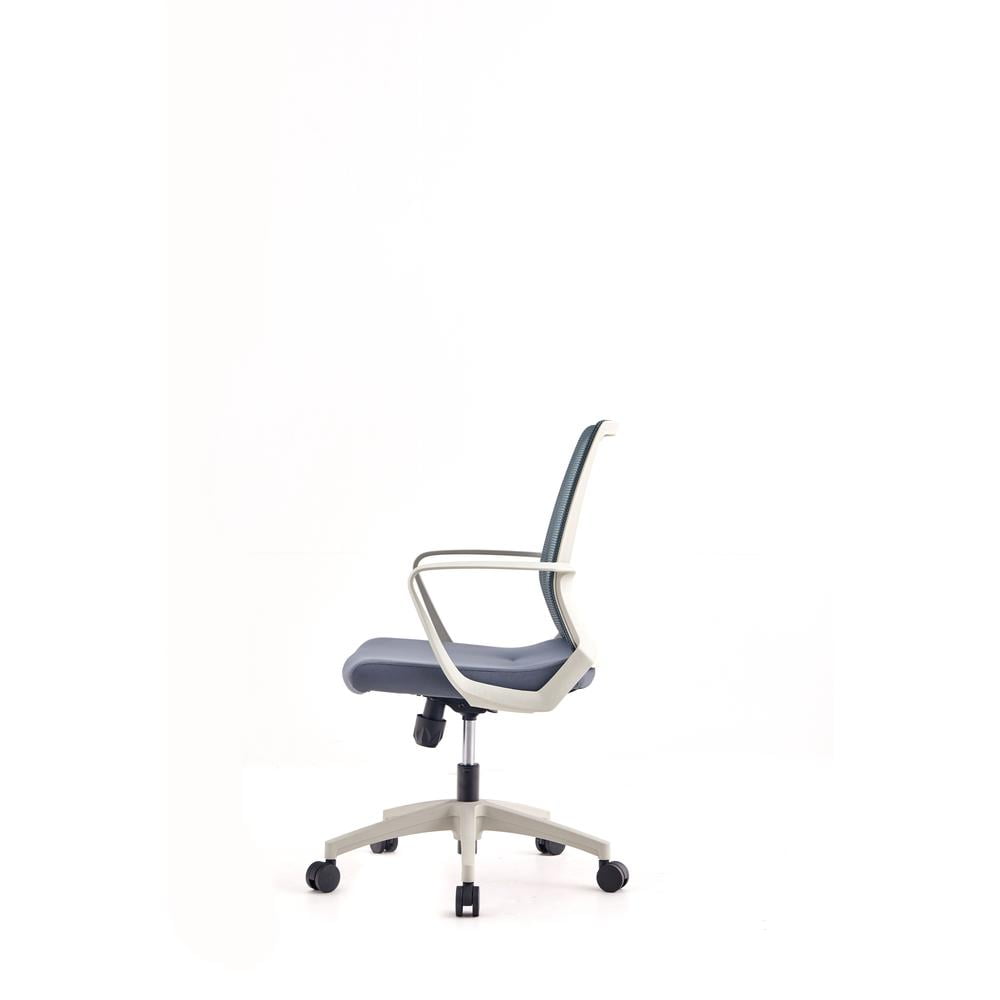 FM Furniture Adelaide 42" Adjustable Modern Plastic Office Chair in Gray/White